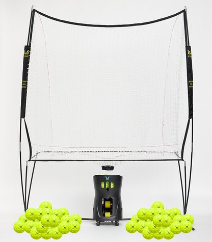 Dink + Drop Pro Training Bundle – Machine + Net System + 50 Sound Dampening Balls